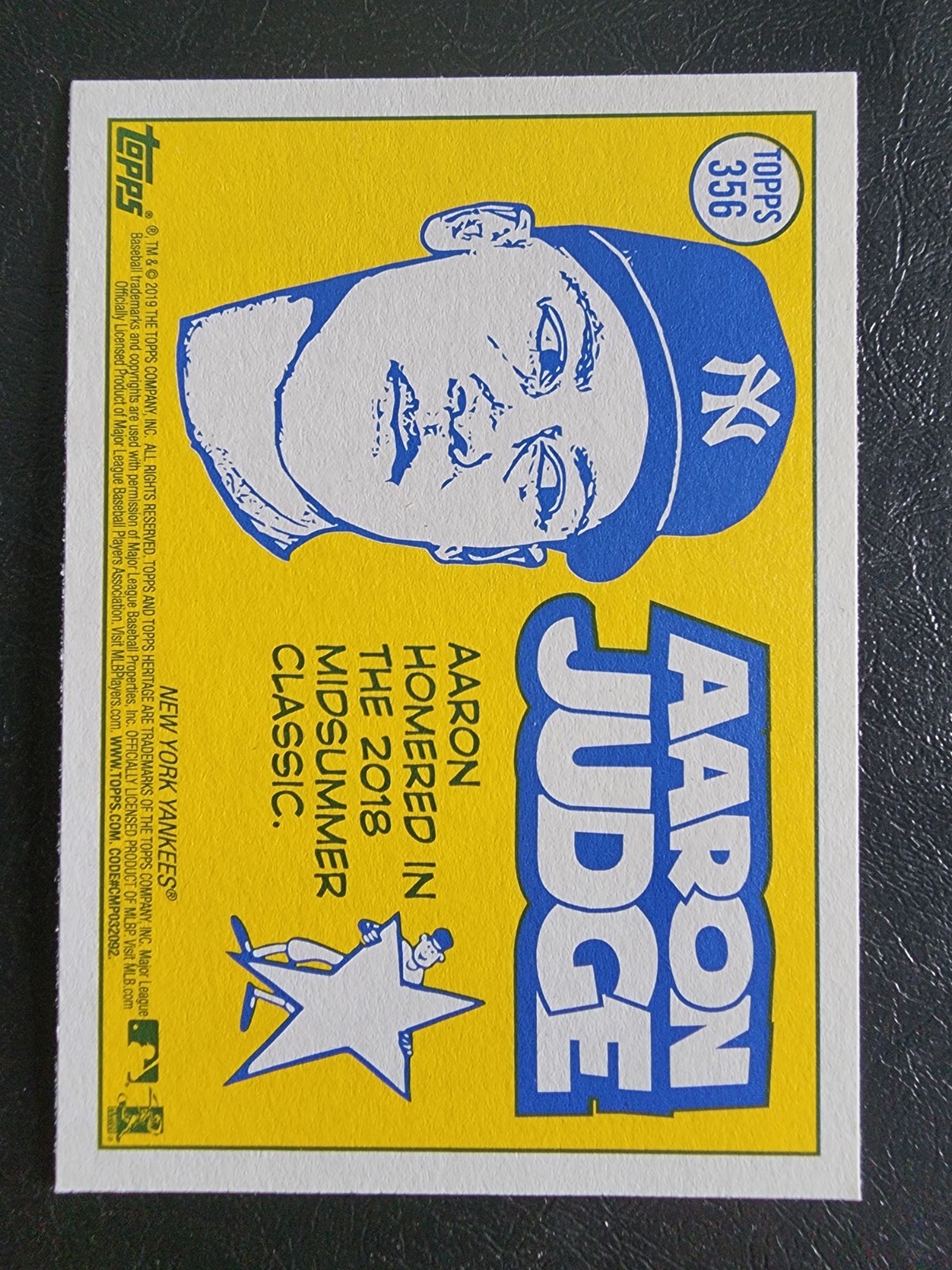 2019 TOPPS HERITAGE THE SPORTING NEWS AARON JUDGE #356 NEW YORK YANKEES