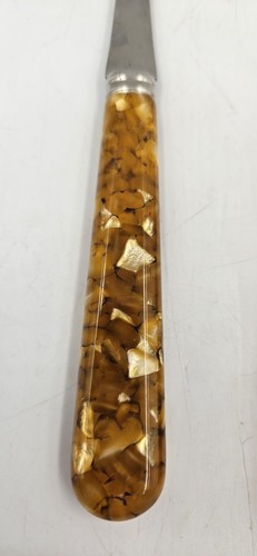 Vintage Stainless Salad Servers Lucite /Plastic Handles 10" Made In Italy 9.5" - Picture 3 of 10