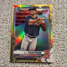 2021 Bowman - Chrome Prospects C.J. Chatham #BCP-113 Gold Refractor /50 (RC)