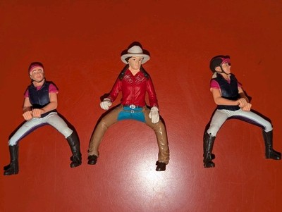 Lot of 3 Schleich Cowgirl & Dressage Riders Figures Red Shirt Chaps