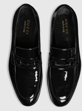 GUCCI  VERNICE CRYSTAL  Patent Leather Bit Lo...