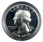 1776 - 1976 S Washington Quarter 25C Bicentennial Silver Proof Coin in Capsule