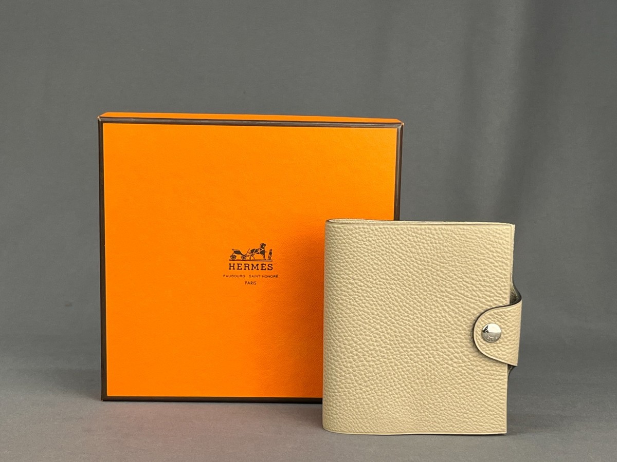 RARE Hermès Ulysse Mini Leather Beige Notebook Cover w/Address