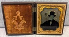 Antique Pre Civil War Ambrotype Man in Top Hat A.P. Critchlow Union Case 1857
