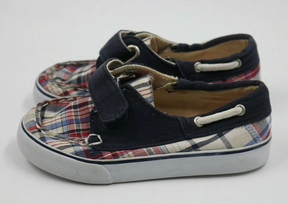 Cherokee 男孩多色格子帆布懒人运动鞋 9M 码 — 第 4/4 张图片