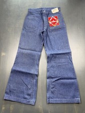 Vintage Seafarer Jeans Mens 30x29 Blue Bell Bottom Navy Dungaree Talon Zip Pants