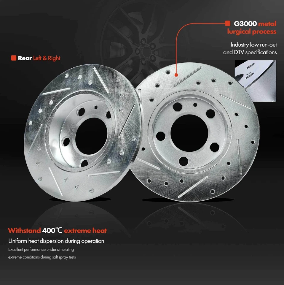 Задний боковой перфорированный тормозной ротор для Volkswagen Golf Jetta Beetle Golf City Audi TT - Изображение 3 из 4