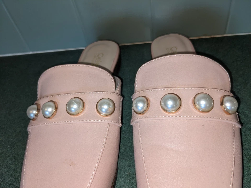 Catherine Malandrino Women's Slip Ons Quentin Faux Pearl Blush Pink Shoes 7.5 - Image 2 of 4