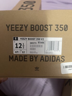 Yeezzy Box EMPTY BOX for Adidas Yeezy Boost 350 MX Oat 12.5 | eBay