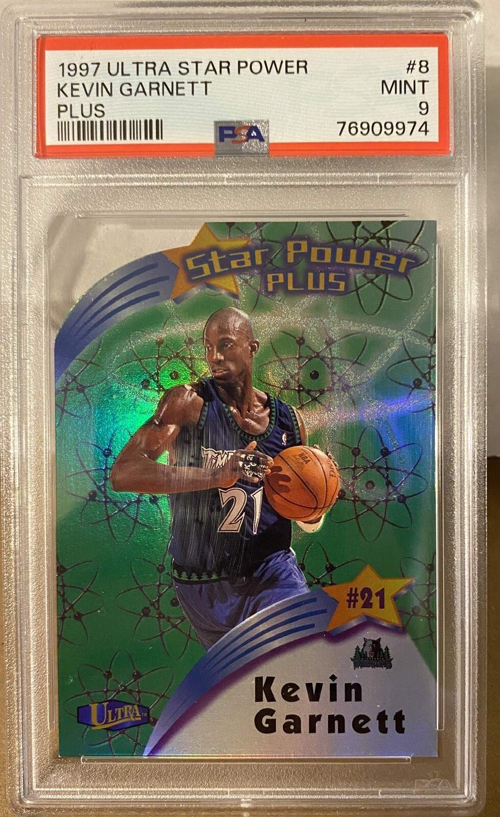 KEVIN GARNETT 1997 Fleer Ultra Star Power Plus Die Cut #8 PSA 9 MINT (Low Pop)