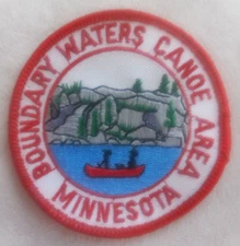 Vintage BOUNDARY WATERS CANOE AREA ELY MINNESOTA 3" ROUND EMBROIDERED Patch