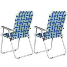 Folding Webbed Lawn Beach Chair High Beach Chair for Adults for Outdoor Garden