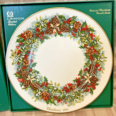 Lenox Virginia First 1st Colony Colonial Christmas Wreath Plate Limited Ed 1981