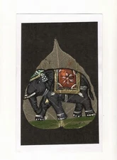 Elephant Painting Sacred Fig Leaf Art Painting Original Hand Painted. i54-347