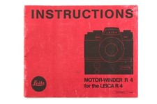 189519 Leitz Leica Motor Winder R4 Genuine Original User Instruction Manual