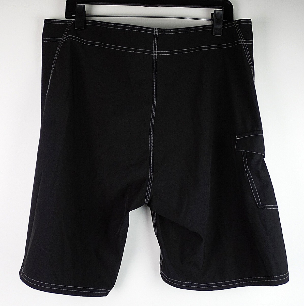 Burnside Black Stretch Poly/Spandex Board Shorts w/ Attached Wax