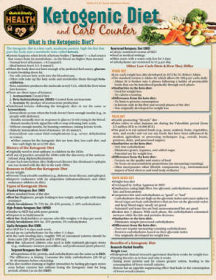 Ketogenic Diet  Carb Counter (Quickstudy Reference Guide) - VERY GOOD