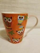 Burton  Burton Owl Coffee Tea Mug Orange Autumn Fall COLORFUL COLLECTABLE 2012