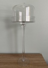 Tall Glass Pedestal Mini Cake Stand with Dome Lid Cloche For Cupcake 20  