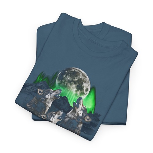 Camisa Three Wolves Houlling Luna Llena Naturaleza Northern Lights Bosque Camiseta S-5XL - Imagen 32 de 71