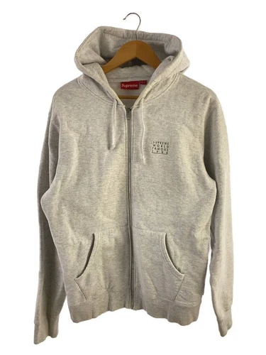 Felpa con cappuccio Supreme Zip Famosa in tutto il mondo M cotone grigio usata