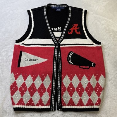 Vintage Alabama Crimson Tide Birch Bros Sweater Vest Go Bama Argyle Medium
