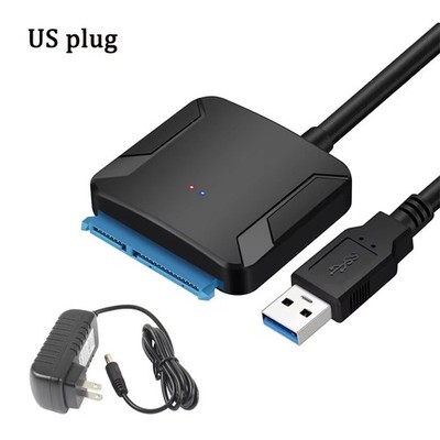 USB 3.0 to SATA Adapter Cable for 2.53.5 Inch HDD SSD w US Power Adapter