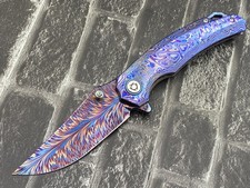 Sixleaf SL-114-Feather-ZD Folding Knife Damascus Blade Zirconium Damascus Handle