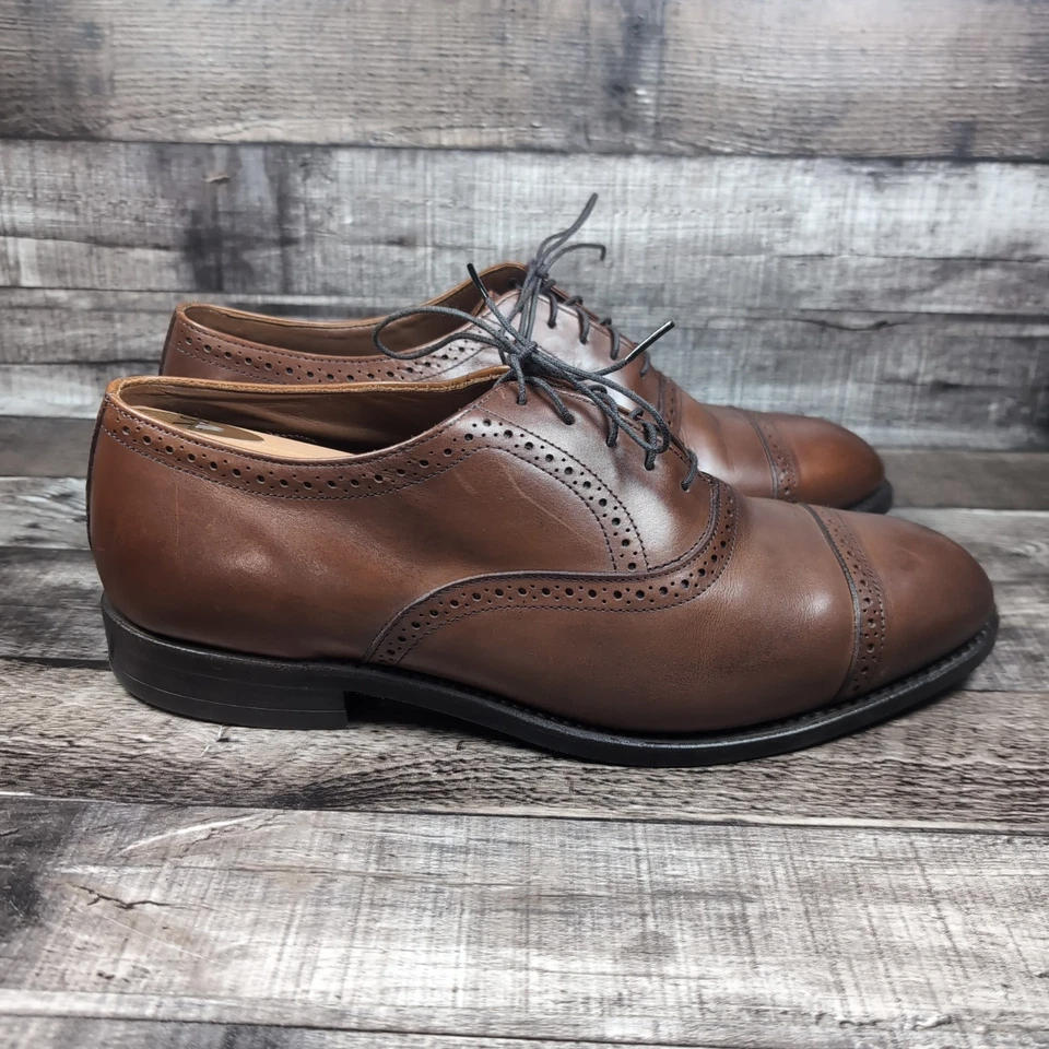 Zapato de vestir Allen Edmonds Van Ness para hombre talla 9,5 3E cuero marrón nogal EE. UU. Foto 2 de 4