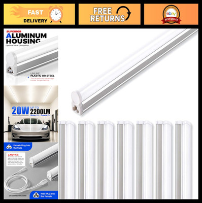4FT LED Shop Lights, 2200lm, 4000K Cool White, Linkable Tube Lights, ETL Listed,