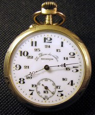 Antique  Besan on  La Reine des montres Pocket Watch, Engraved, Laminated Gold