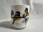 Vintage Arcopal France Milk Glass Mug R. Carman Chickadee Birds Cup