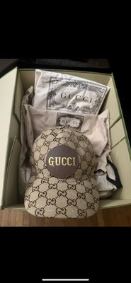 Gucci GG Monogram Beige Canvas Adjustable Baseball Cap 