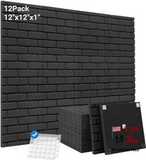 Soundproof Foam Panels - 12 Pack - Acoustic Panels 1" x 12" x 12" Soundproof
