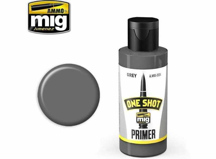 Ammo Mig 2024 60ml One Shot Acrylic Primer - Grey
