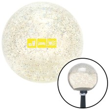 Yellow Eat Sleep Jdm Clear Metal Flake Shift Knob W M16x1.5 Insert Shifter