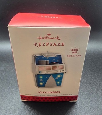 HALLMARK 2013 JOLLY JUKEBOX LIGHT SOUND CHRISTMAS ORNAMENT MIB