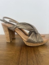 Naya Gold Leather Sandal Platform Heels 11M E...