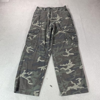 No Boundaries Camo Cargo Pants Mens 32x30 Green Canvas Relaxed