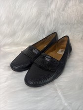 Bruno Magli Men s Black Woven Leather Kiltie Loafers Size 10 Made in Italy