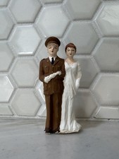 VINTAGE MILITARY WEDDING CAKE TOPPER BRIDE AND GROOM