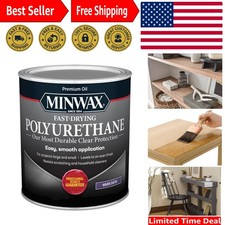 Durable Fast Drying Polyurethane Wood Finish - Oil-Based, Satin Sheen, 1 Quart