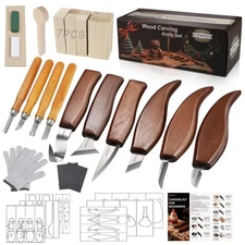 Wood Carving Kit for Beginners – 25pcs Whittling Knife Kit Wood Carving Tools...