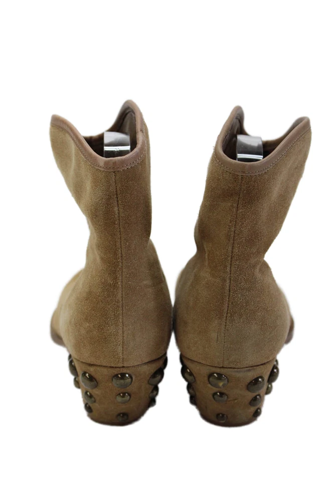 Marc Fisher LTD. Womens Studded Leather Pointed Toe Annkle Boots Beige Size 8.5M - Image 3 of 4