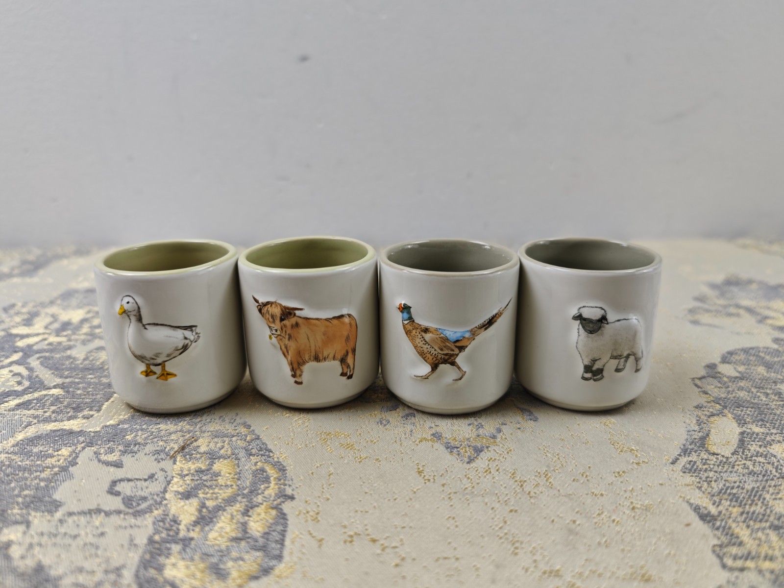 Cooksmart British Designed Pack of 4 Stackable Egg Cups | Ceramic Egg Cup for Br