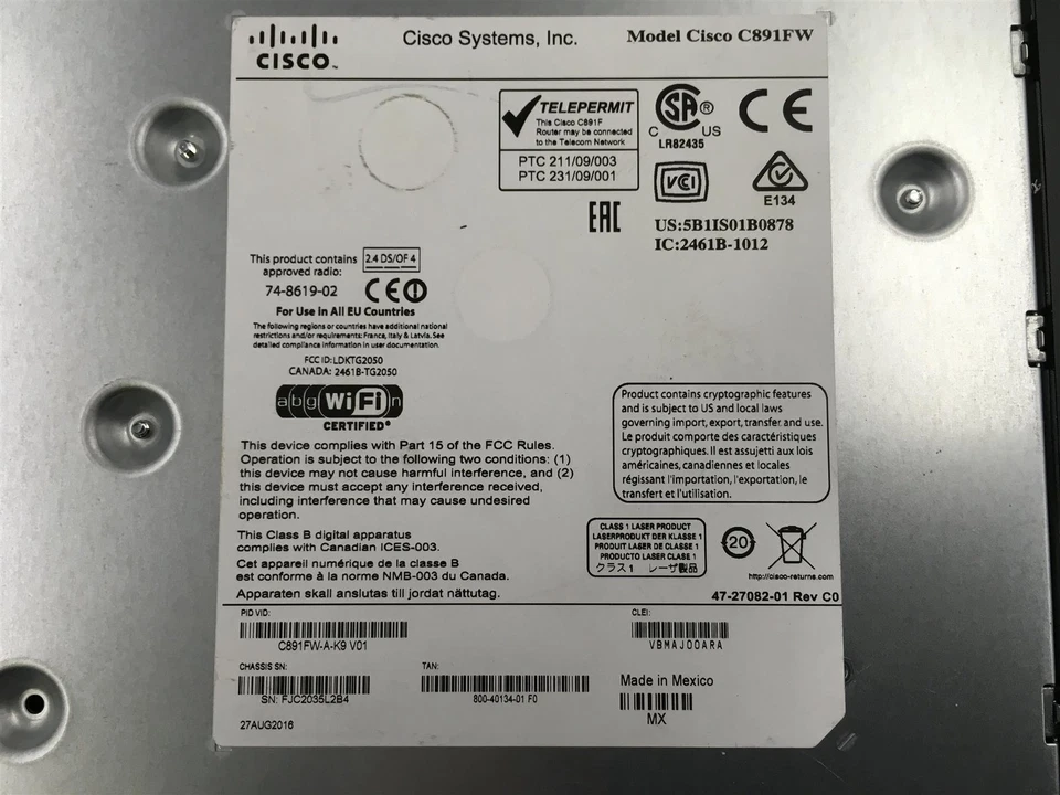 Cisco 891F Gigabit Integrated Services Router C891F-K9 V01 - PART ONLY - Image 4 of 4