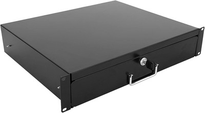 Drawer Server Cabinet Case 19 Inch Locking Rack Mount DJ Lockable Deep Drawer wi