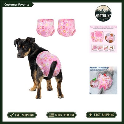 Comfort Fit Disposable Dog Diapers with Adjustable Tail Hole   Pink Pattern