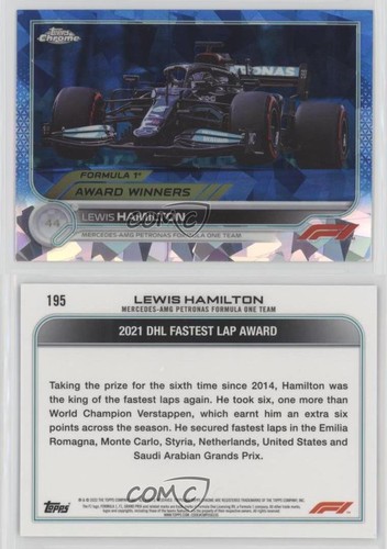 2022 Topps Chrome Sapphire Edition Formula 1 Award Winners Lewis Hamilton 0w6m - Picture 3 of 3