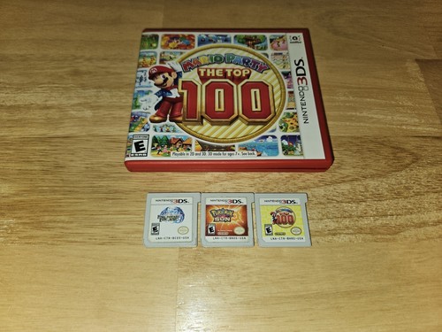 Lot Of 3 Nintendo 3ds Games Pokemon Sun, Mario Party, Final Fantasy Explorers